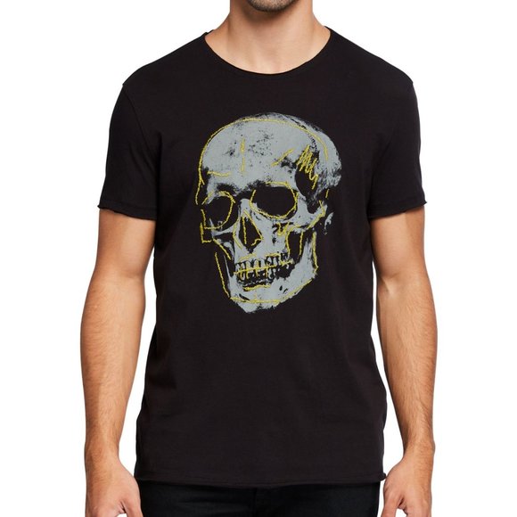 John Varvatos Skull Embroidered Crew T-Shirt Black - Picture 2 of 4